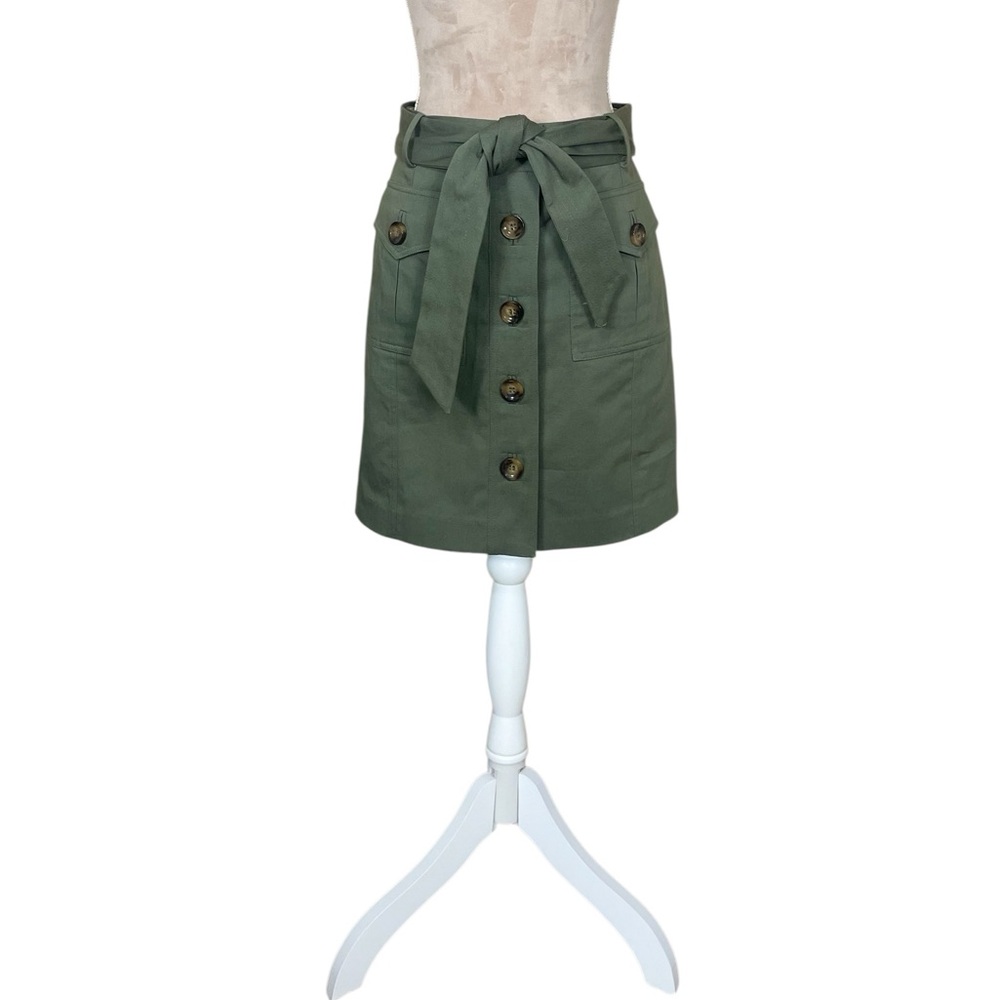 EUC Milly Olive Green Button-Down Utility Skirt